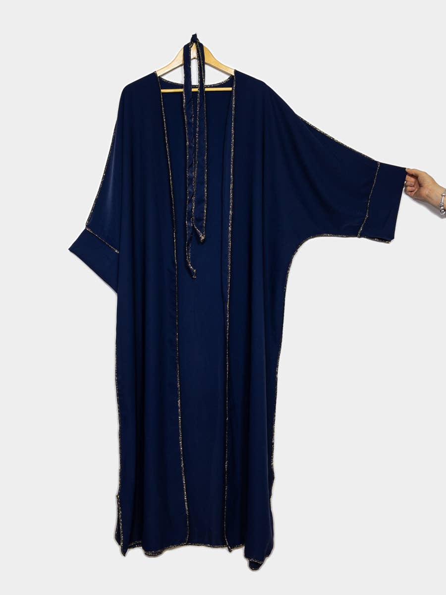 Kimono para mujer con bordado dorado y cinturón, ref: 2336pk