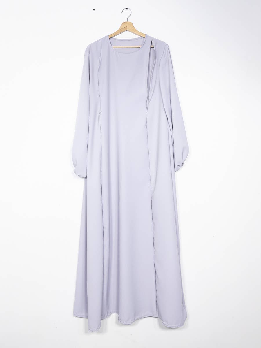 Abaya de lactancia en seda de Medina con apertura de cremallera 2508PK